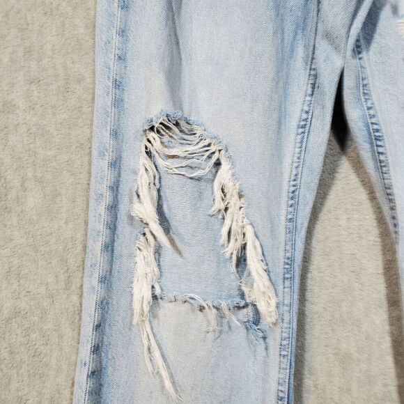 Aeropostale Jeans Womens 6 Blue Distressed 90s Baggy Straight Leg Button Fly - Picture 8 of 12